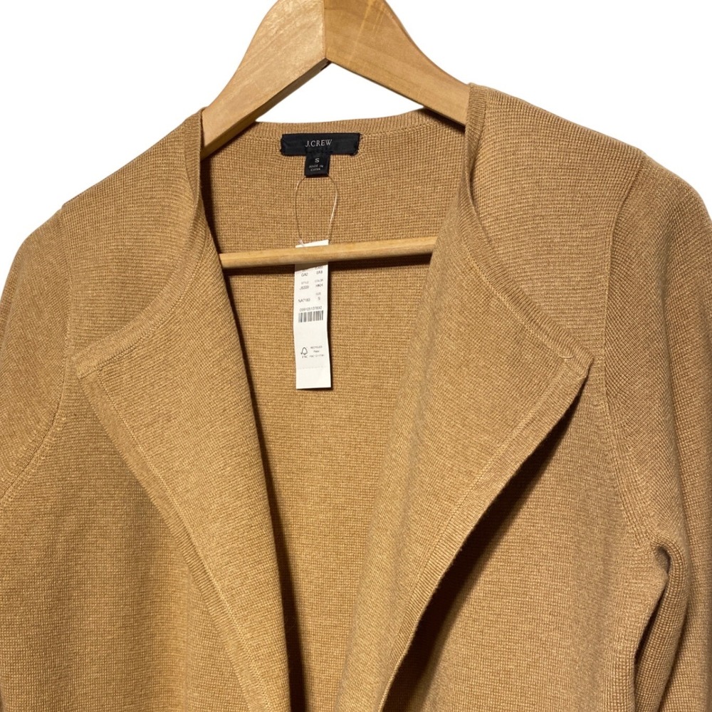 J Crew Collarless Sweater‎ Blazer Khaki  Women's Size Small NWT